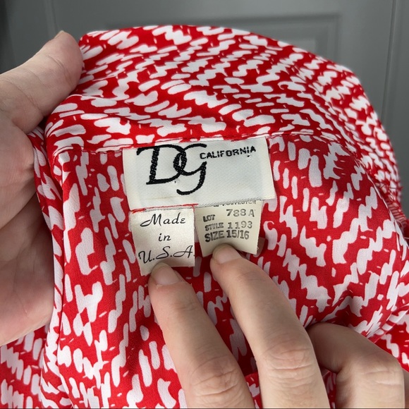 Vintage DG California Red and White Blouse - Picture 10 of 10